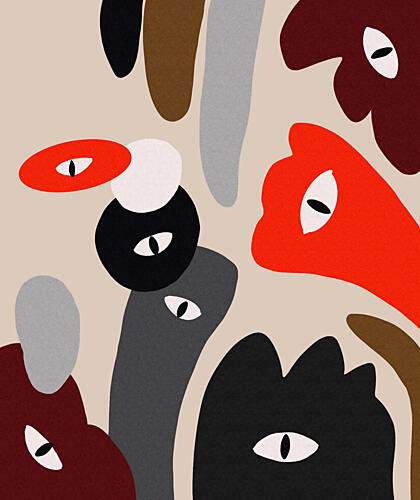 Curious Abstract Eyes Art déco reproduction