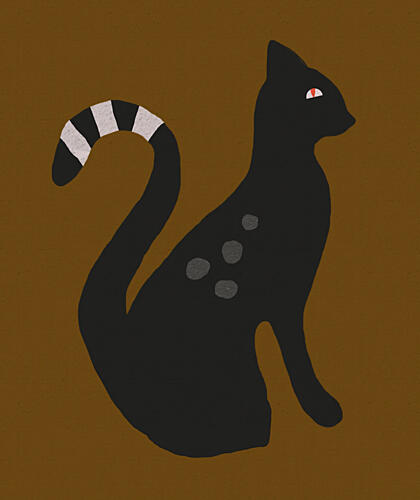 Elegant Spotted Cat Art déco reproduction