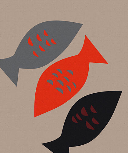 Three Modern Fish Art déco reproduction
