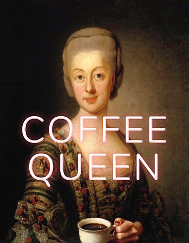 Coffee Queen Portrait Pop art reproduction