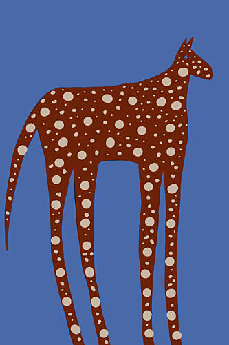 Spotted Long Legged Horse Art déco reproduction