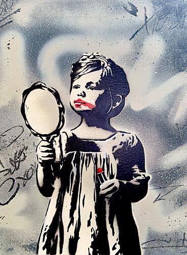 Little Girl Red Lipstick Art déco reproduction