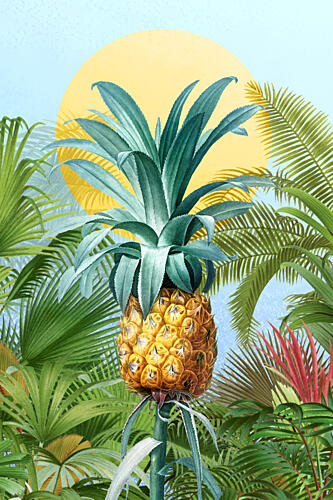 Golden Pineapple Jungle Art déco reproduction