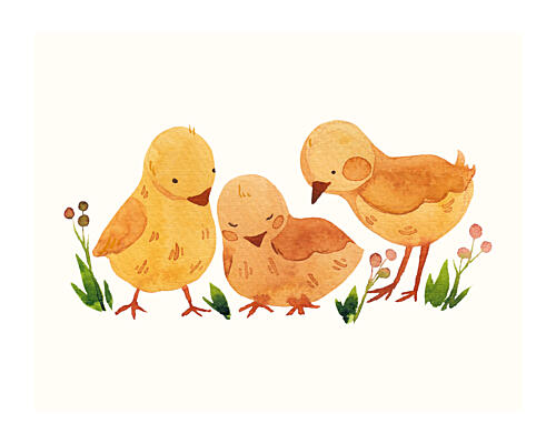 Cute Baby Chicks Art Print