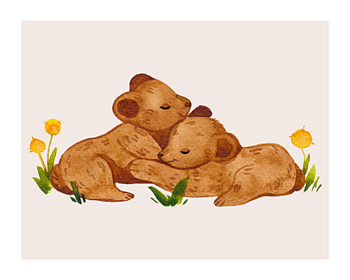 Sweet Bear Embrace Art Print