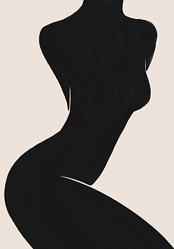 Abstract Female Silhouette Art déco reproduction