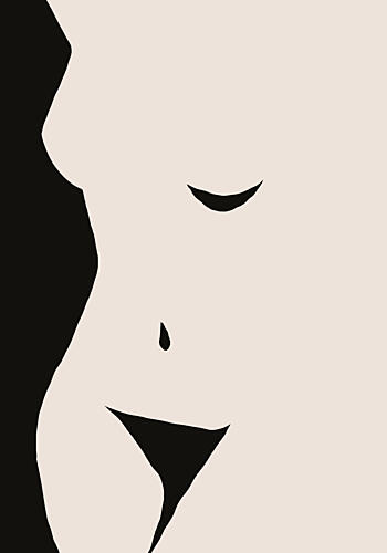 Elegant Female Silhouette Art déco reproduction