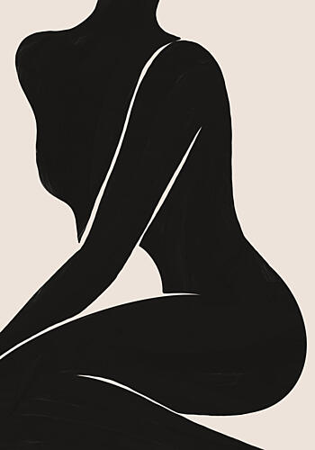 Elegant Female Silhouette Art déco reproduction
