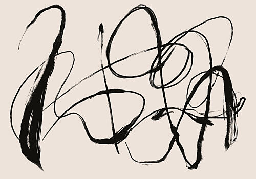 Fluid Ink Abstract Lines Art déco reproduction