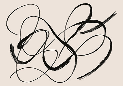 Dynamic Ink Strokes Art déco reproduction