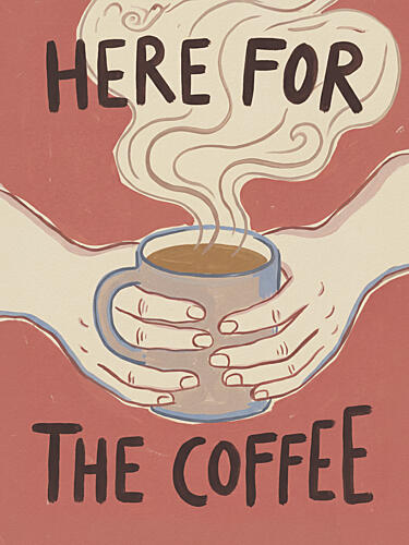 Warm Coffee Hands Art déco reproduction