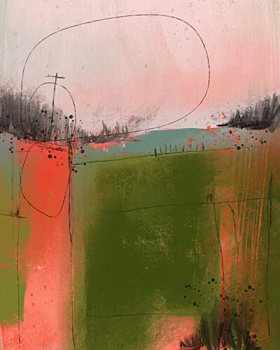 Abstract Rural Landscape Art déco reproduction