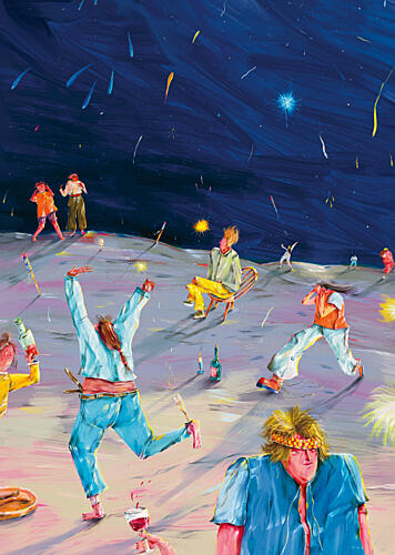 Starry Desert Party Art Print by Natascha Baumgartner