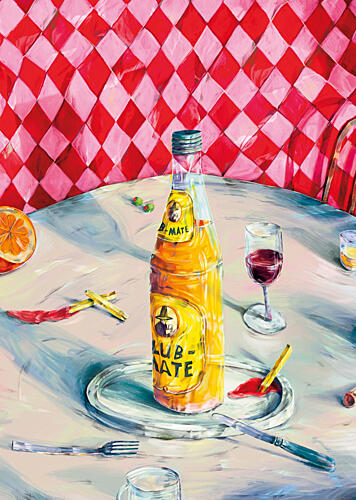 Vibrant Table Still Life Art Print by Natascha Baumgartner