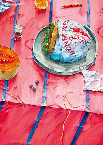 Doner Kebab Picnic Art Print by Natascha Baumgartner