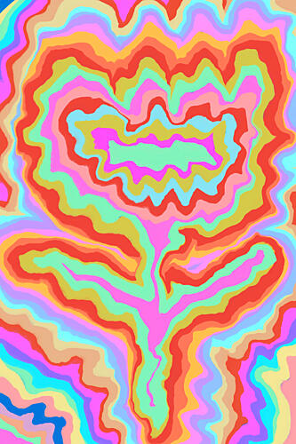 Psychedelic Flower Swirls Art déco reproduction