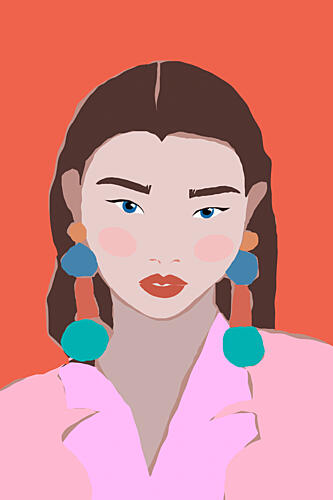 Confident Fashion Portrait Art déco reproduction
