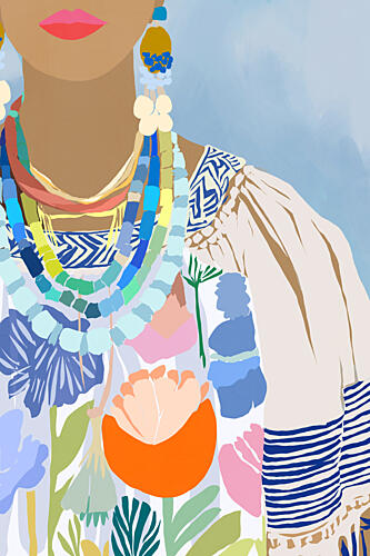 Colorful Bohemian Woman Art déco reproduction