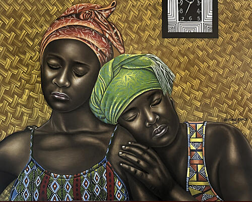 African Women Resting Art Print by Ayotunde Ayomide