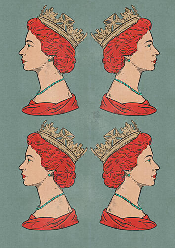 Regal Queen Profile Art déco reproduction