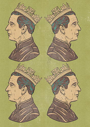 Crowned King Profile Art Print