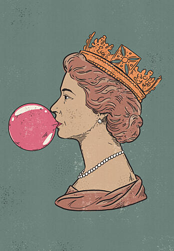 Regal Bubblegum Queen Pop art reproduction