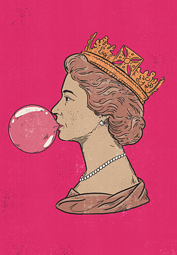 Pink Bubble Queen Pop art reproduction