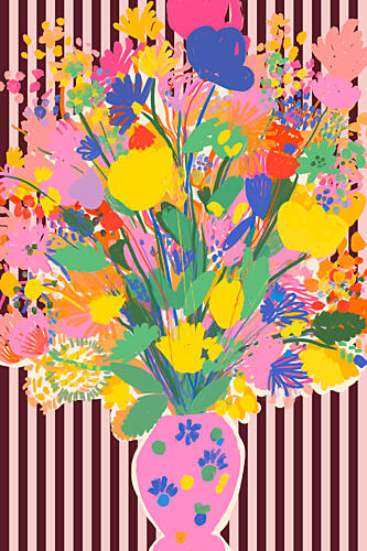 Colorful Flower Bouquet Art déco reproduction