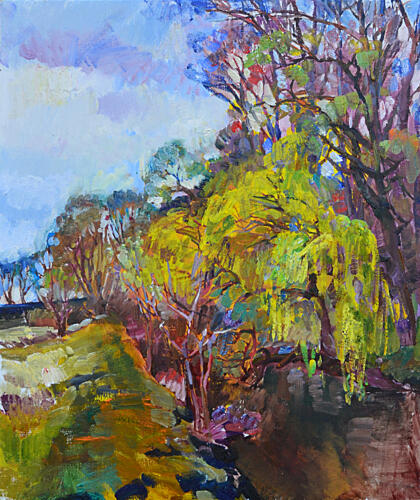 Vibrant Spring Landscape Art déco reproduction