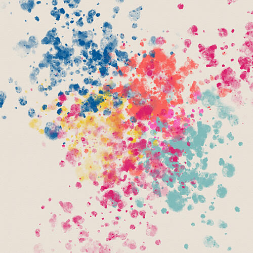Colorful Abstract Splashes Art déco reproduction