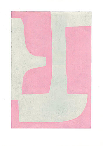 Soft Pink Blue Abstract Art déco reproduction