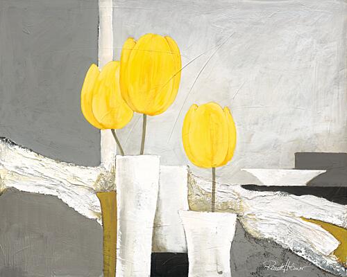 Vibrant Yellow Tulips Art déco reproduction