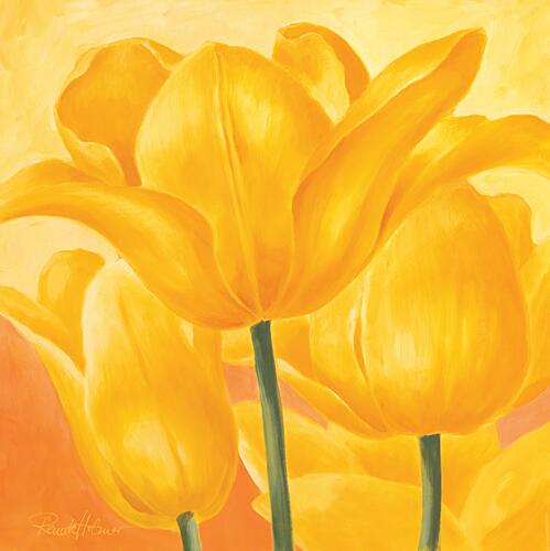 Sunny Yellow Tulips Art déco reproduction
