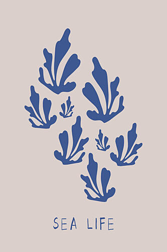 Blue Sea Life Art déco reproduction