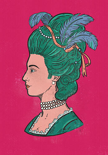 Rococo Lady Portrait Art déco reproduction
