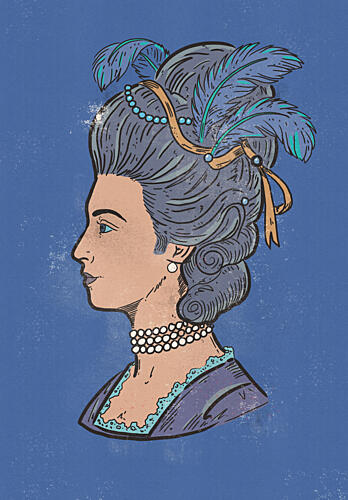 Elegant Rococo Profile Art déco reproduction