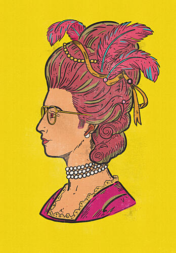 Rococo Lady with Glasses Art déco reproduction