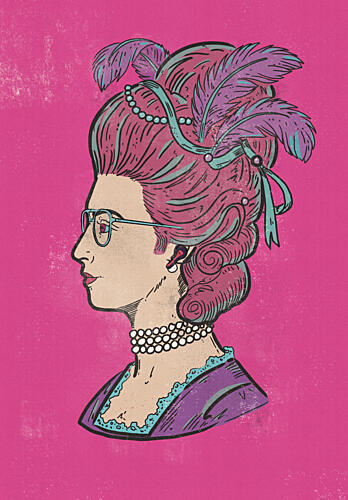 Rococo Lady with Glasses Art déco reproduction