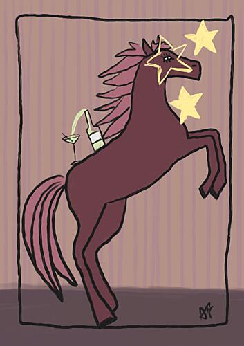 Spirited Cocktail Horse Art déco reproduction