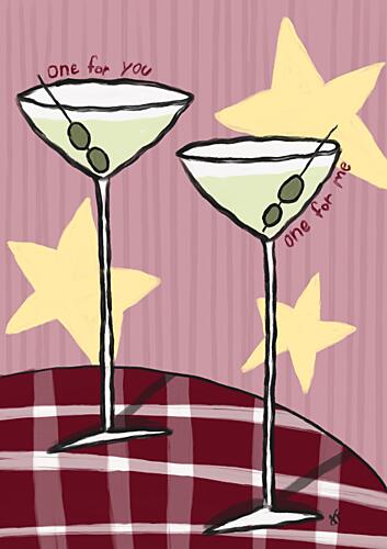 Martinis for Two Art déco reproduction