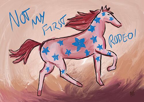Not My First Rodeo Art déco reproduction