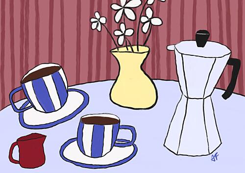 Morning Coffee Still Life Art déco reproduction