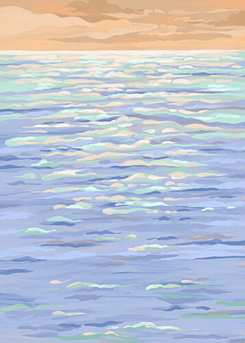 Sunlight on Calm Water Art déco reproduction