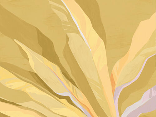 Soft Golden Leaves Gold Print