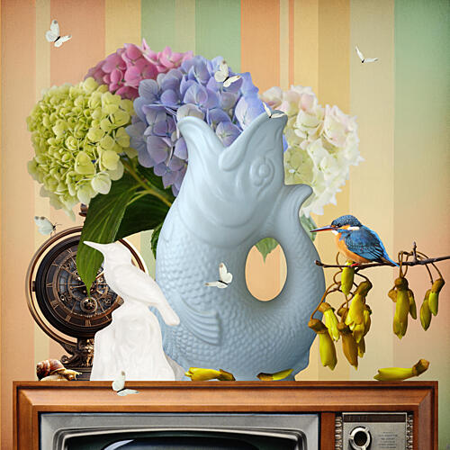 Whimsical Vintage Still Life Art déco reproduction