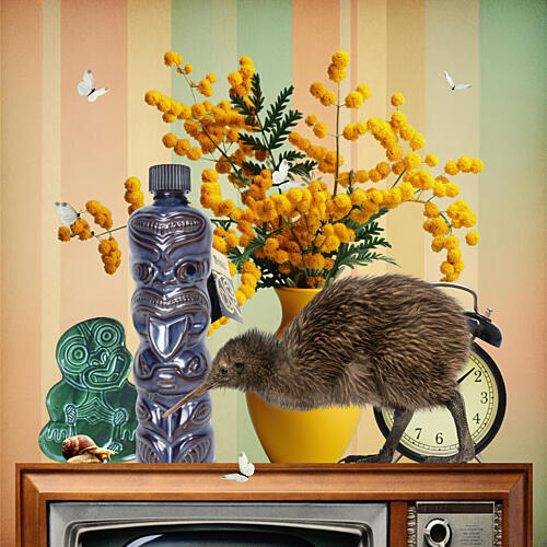 Whimsical Kiwi Still Life Art Print
