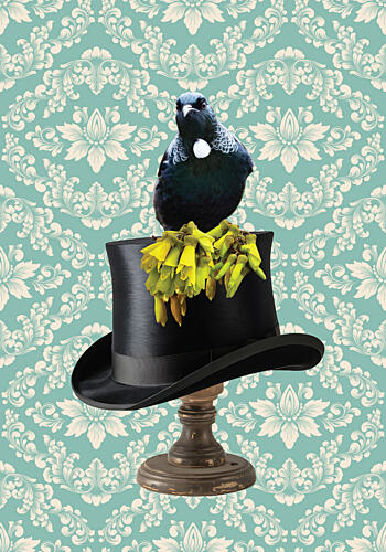 Whimsical Tui Top Hat Art déco reproduction