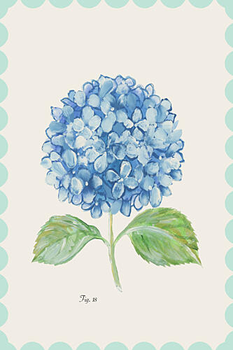 Vintage Blue Hydrangea Bloom Art déco reproduction