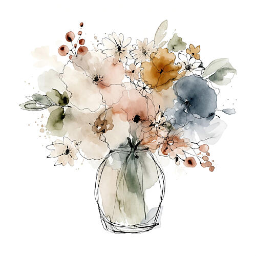 Soft Autumn Bouquet Art déco reproduction