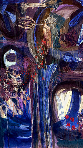 Midnight Bloom Abstract Art Print